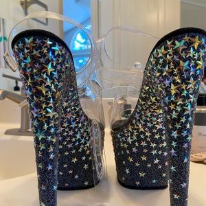 Pleasers size 5, 7” heel glitter star